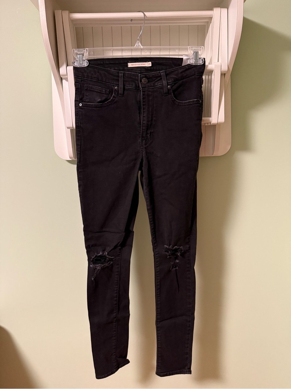 Levi's Black Distressed Skinny Jeans